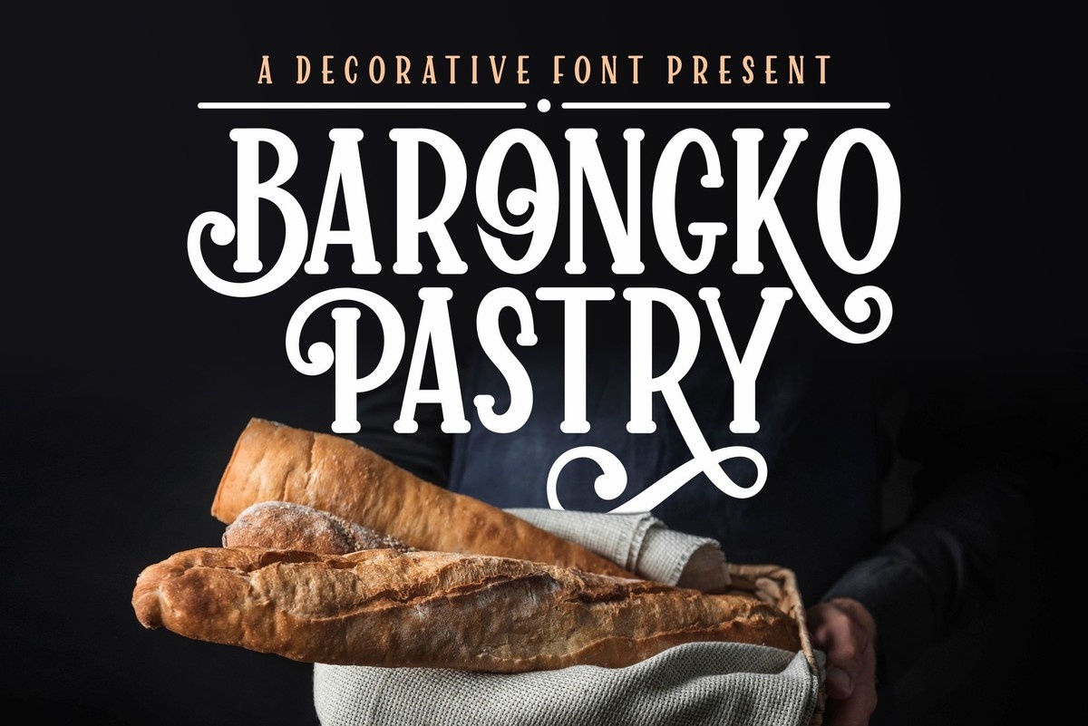 Przykład czcionki Barongko Pastry Regular