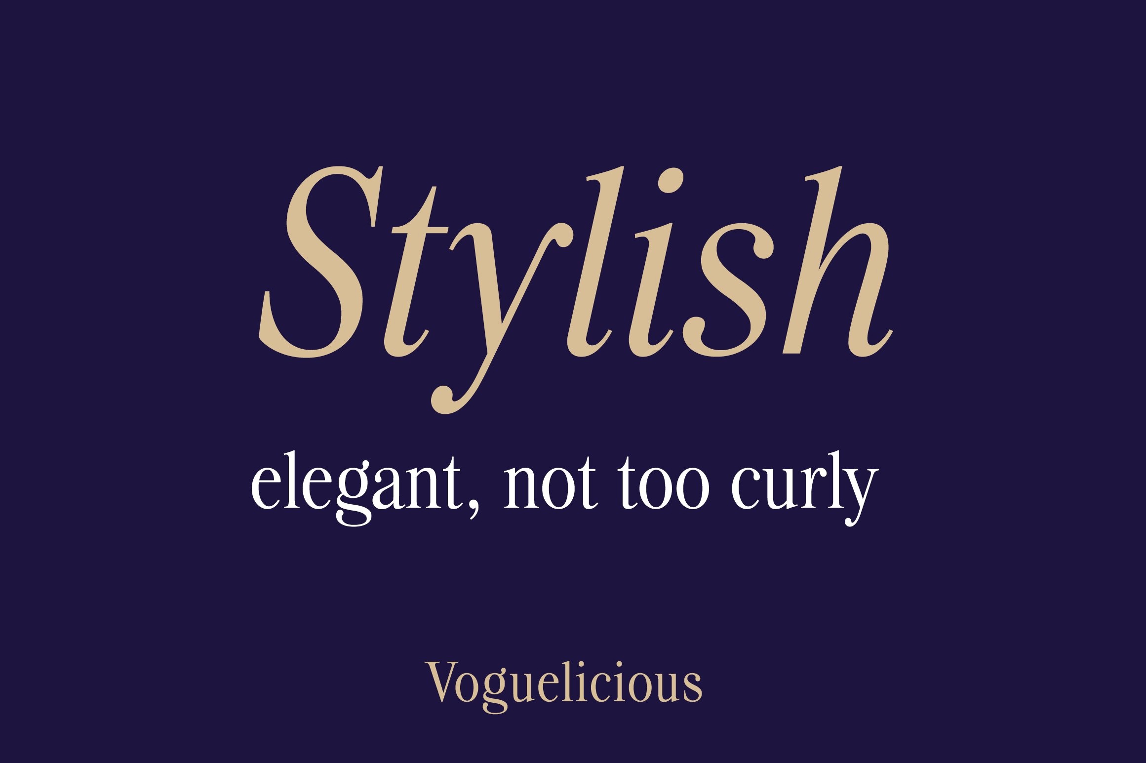 Przykład czcionki Voguelicious Italic