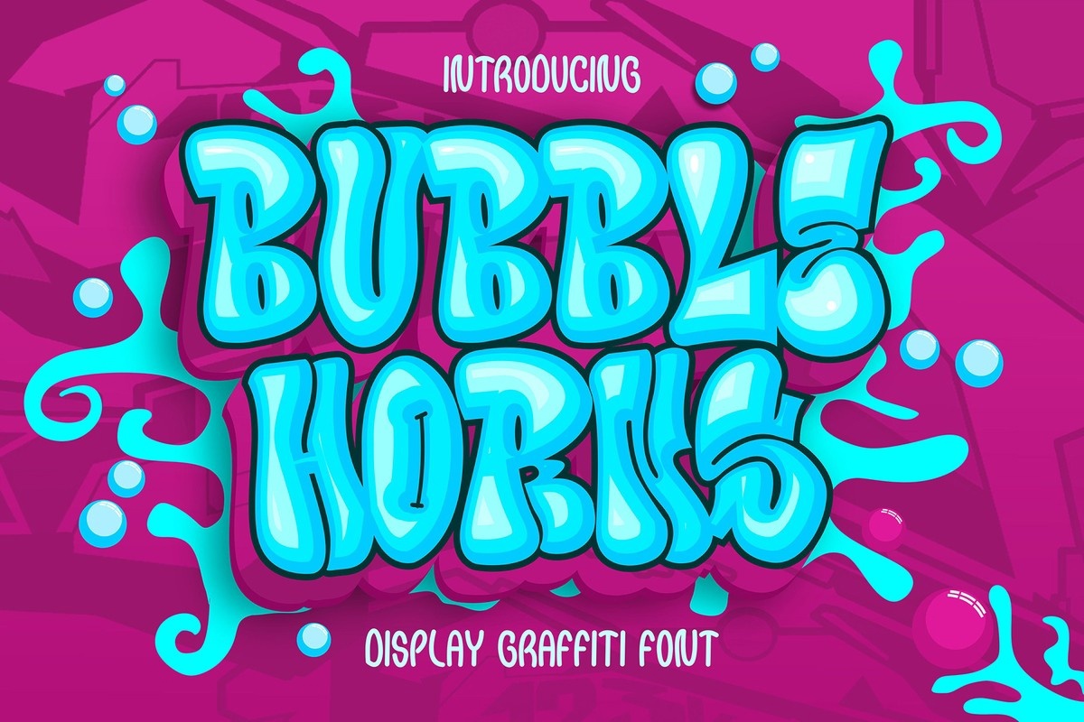 Przykład czcionki Bubble Horns Graffiti Regular