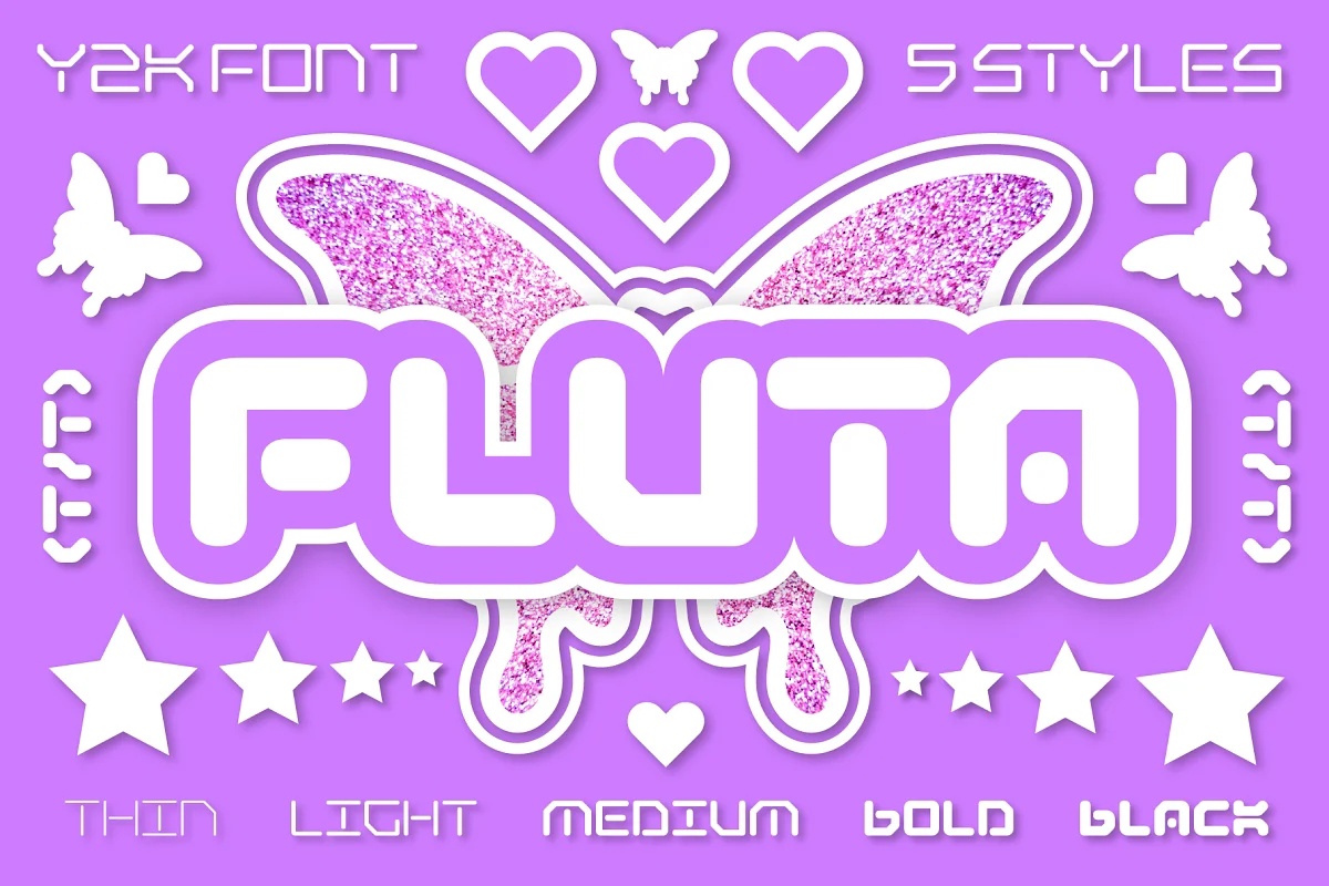 Przykład czcionki Fluta Light