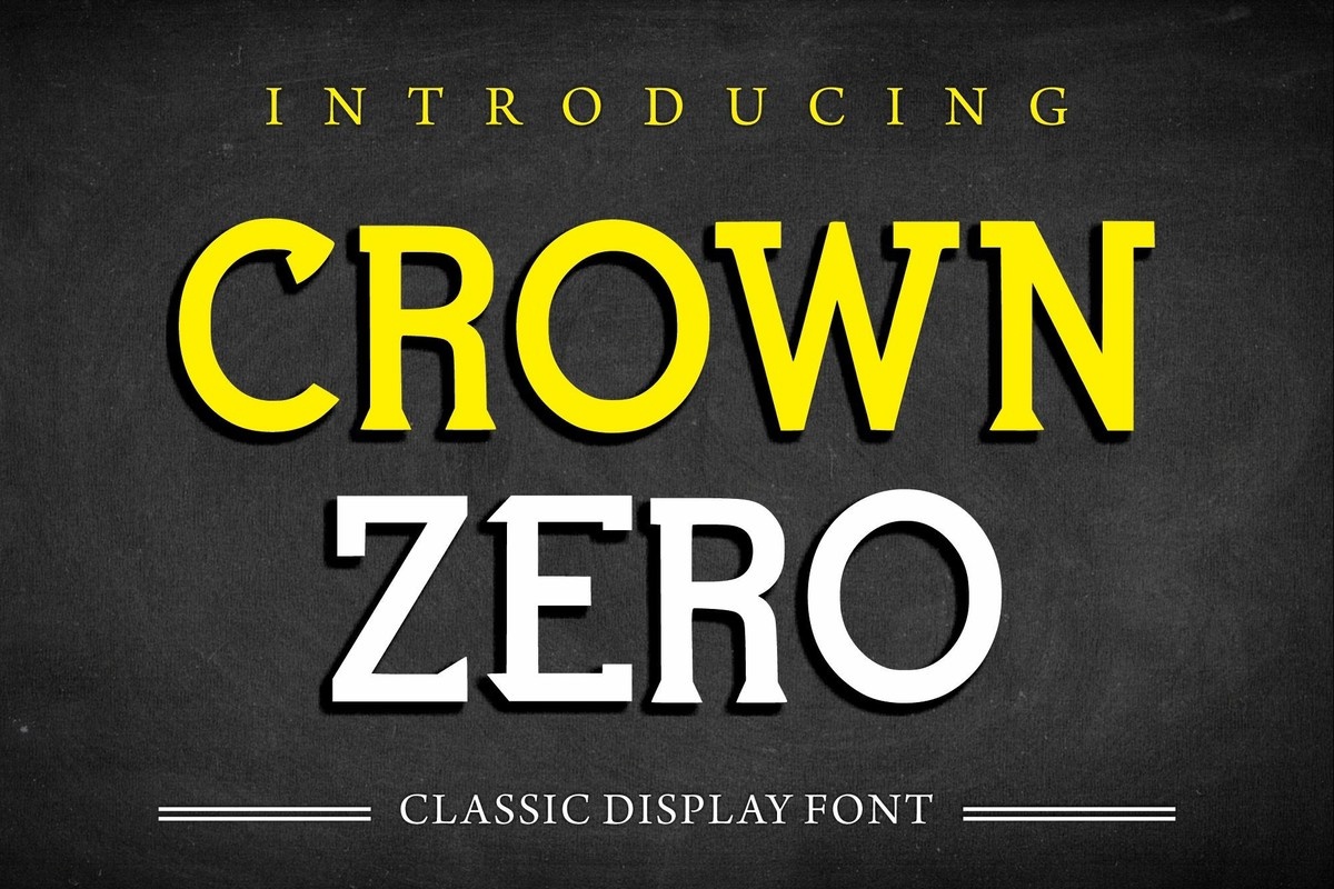 Przykład czcionki Crown Zero