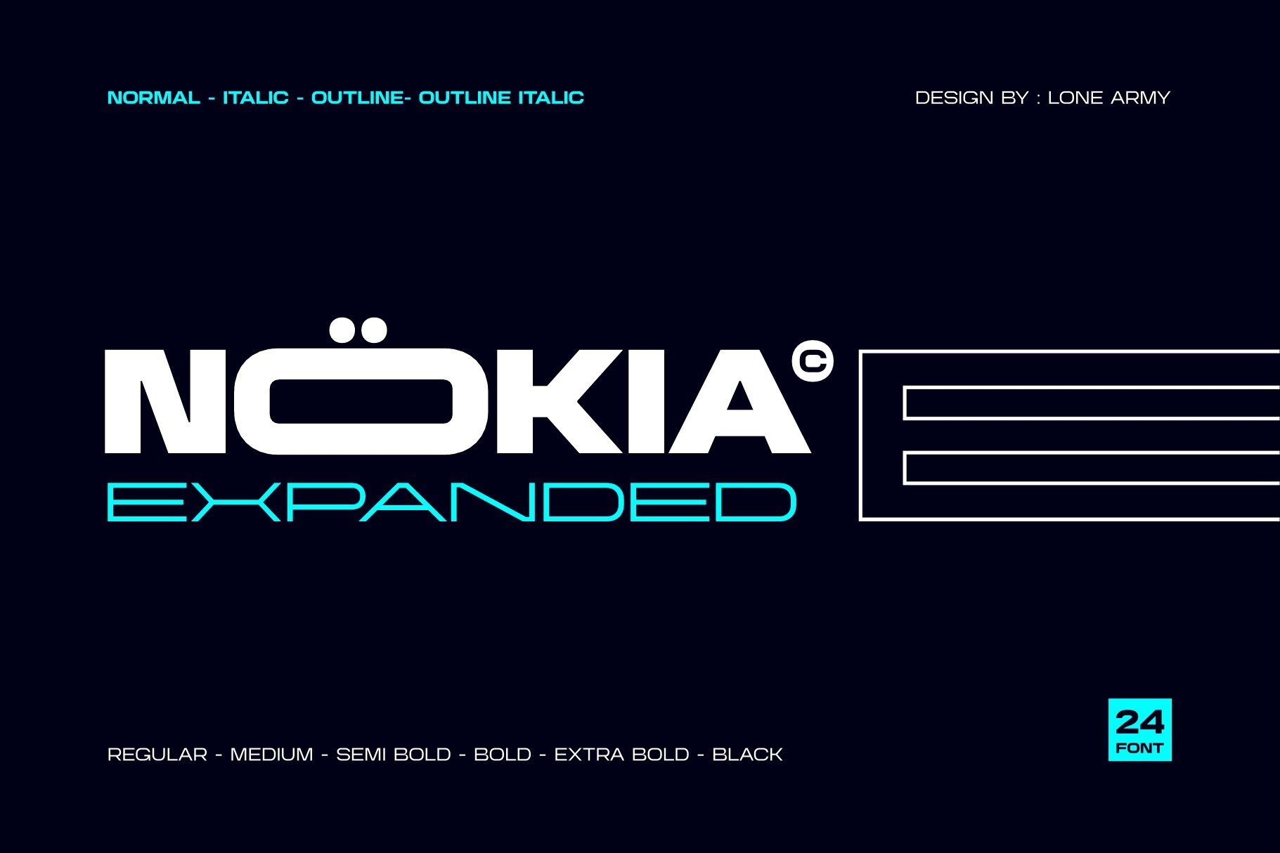 Przykład czcionki Nokia Expanded Semi Bold