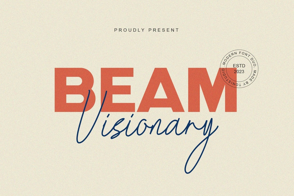 Przykład czcionki Beam Visionary Signature