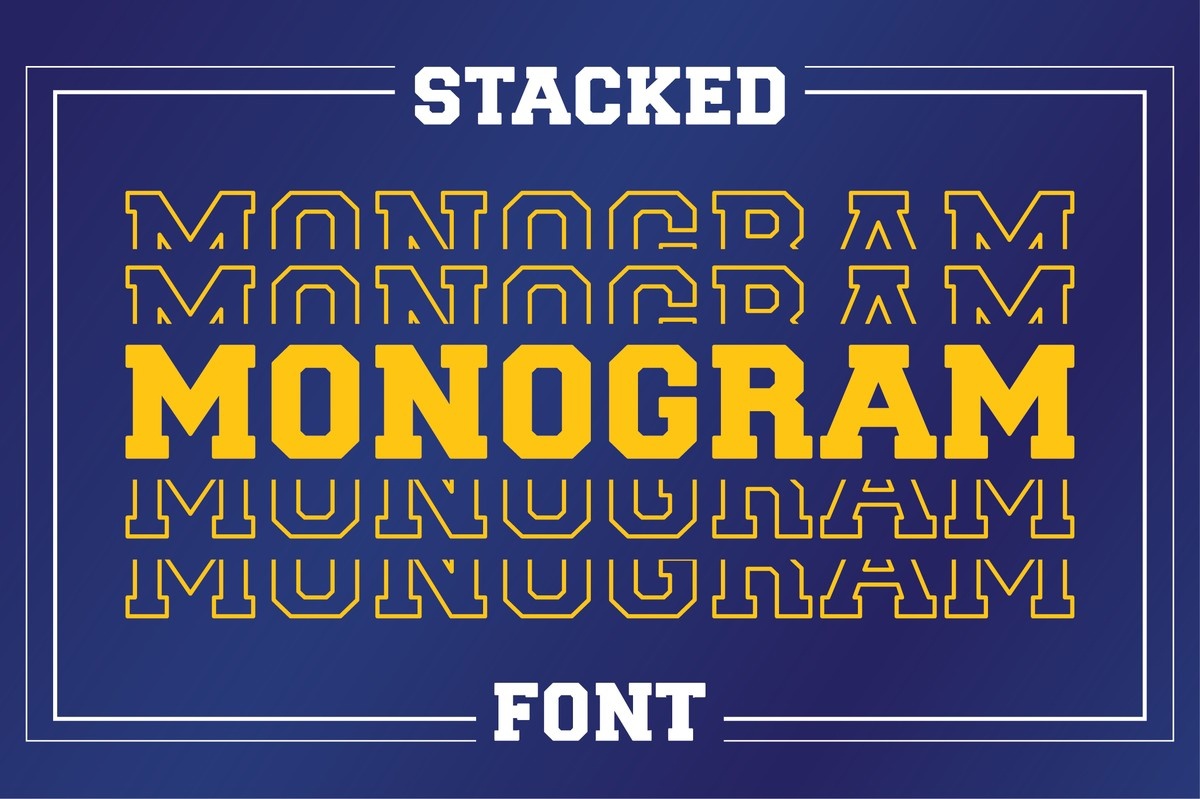 Przykład czcionki Stacked Monogram