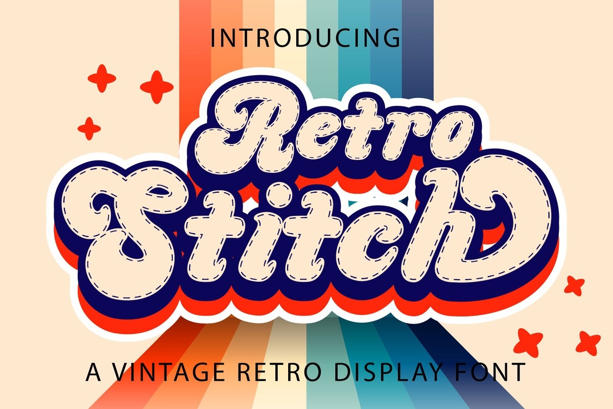 Przykład czcionki Retro Stitch