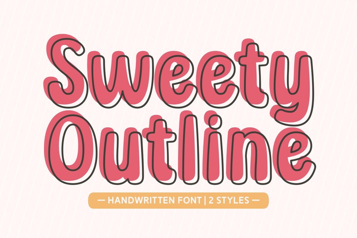 Przykład czcionki Sweety Outline