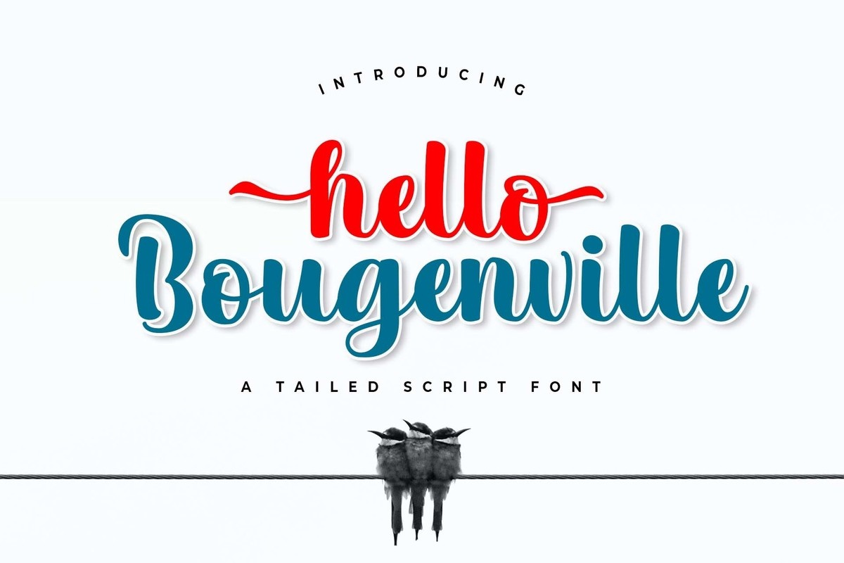 Przykład czcionki Hello Bougenville