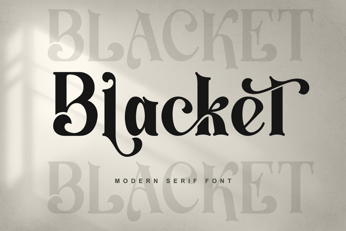 Przykład czcionki Blacket Italic