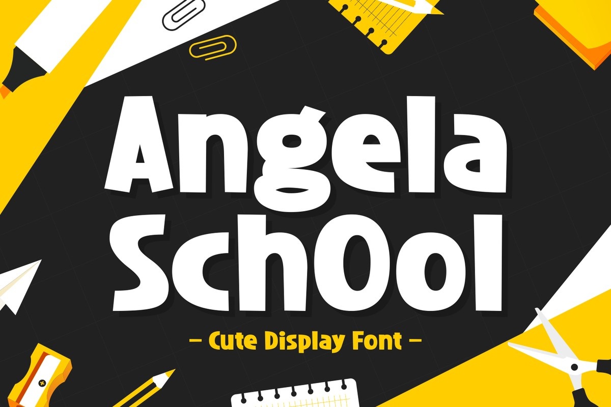 Przykład czcionki Angela School Regular