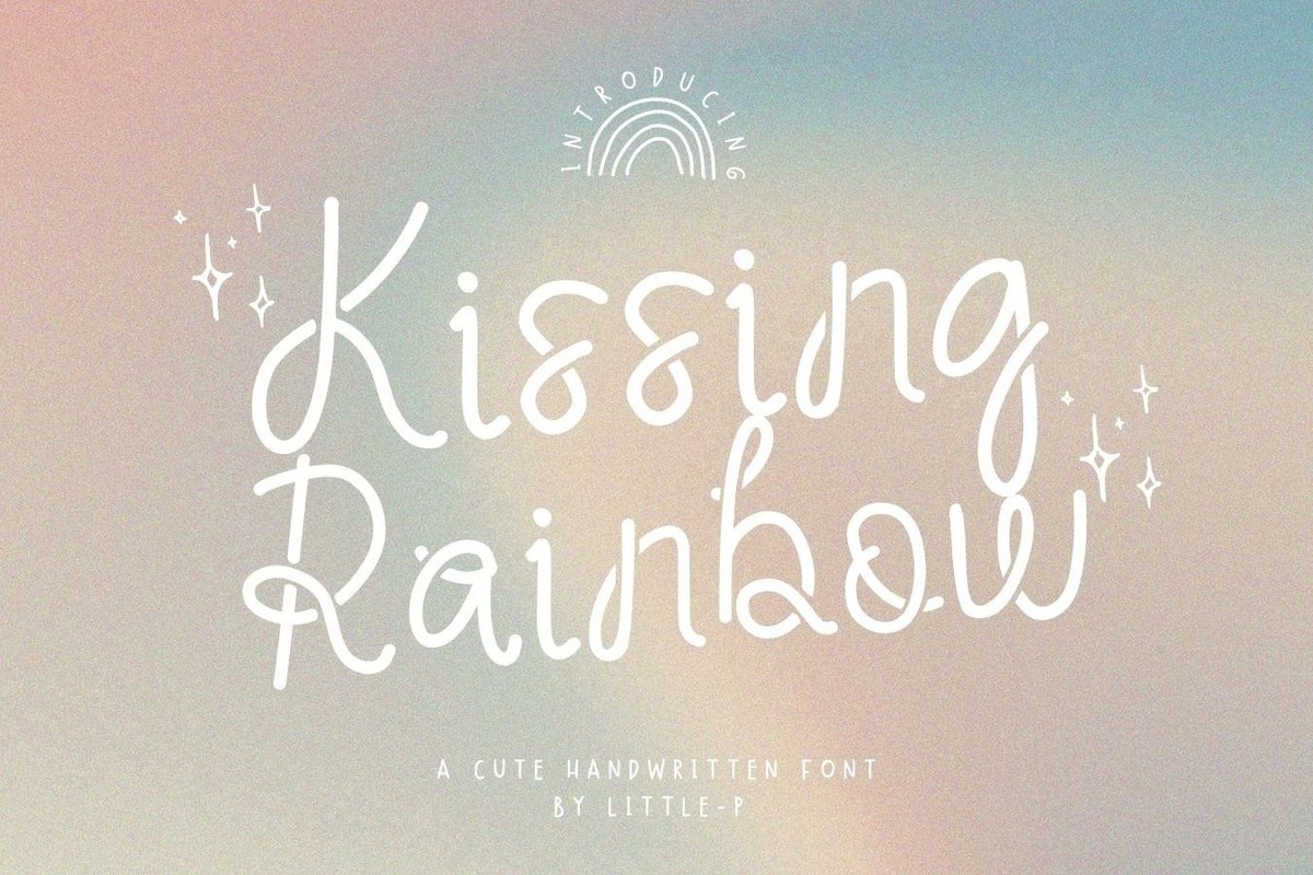Przykład czcionki Kissing Rainbow