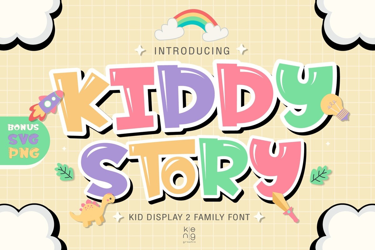 Przykład czcionki Kiddy Story Standard