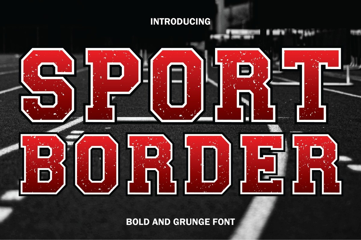 Przykład czcionki Sport Border