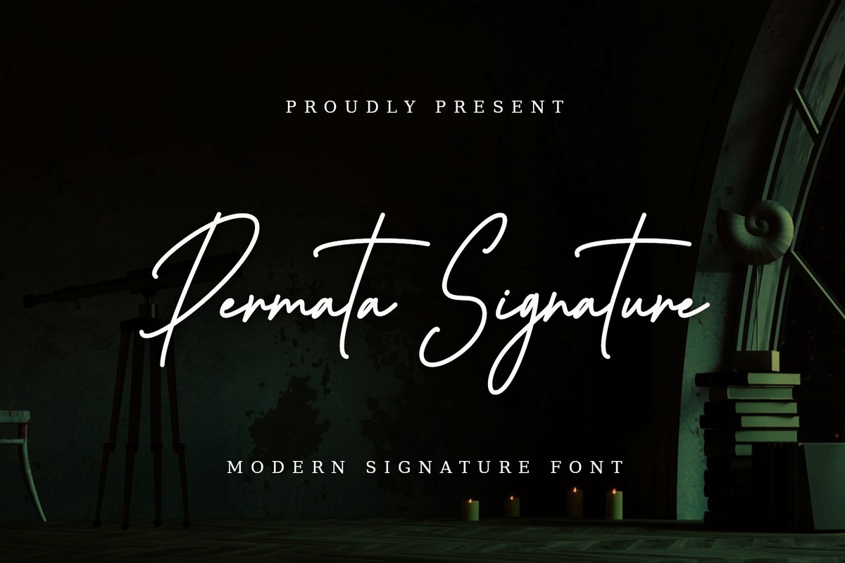 Przykład czcionki Permata Signature Regular