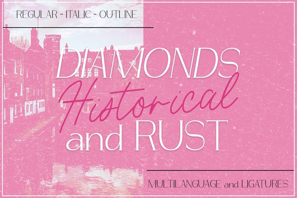 Przykład czcionki Diamonds and Rust Historical