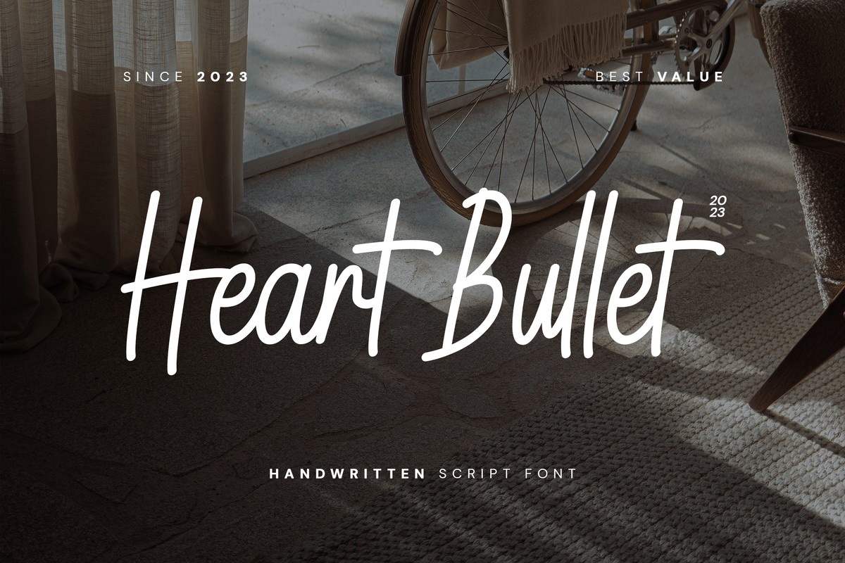 Przykład czcionki Heart Bullet