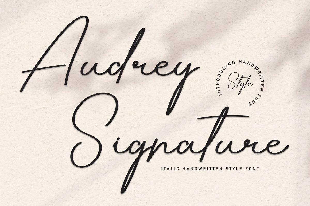 Przykład czcionki Audrey Signature Regular
