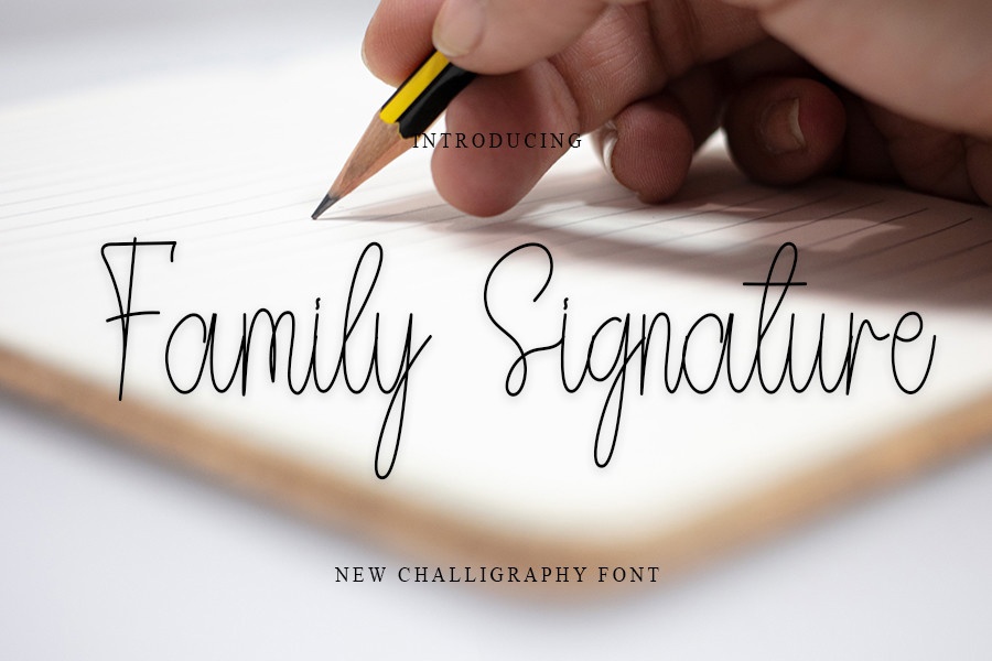 Przykład czcionki Family Signature