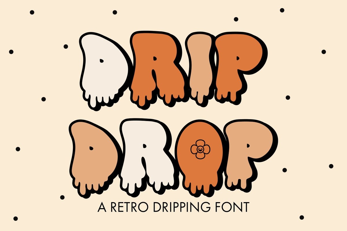 Przykład czcionki Drip Drop