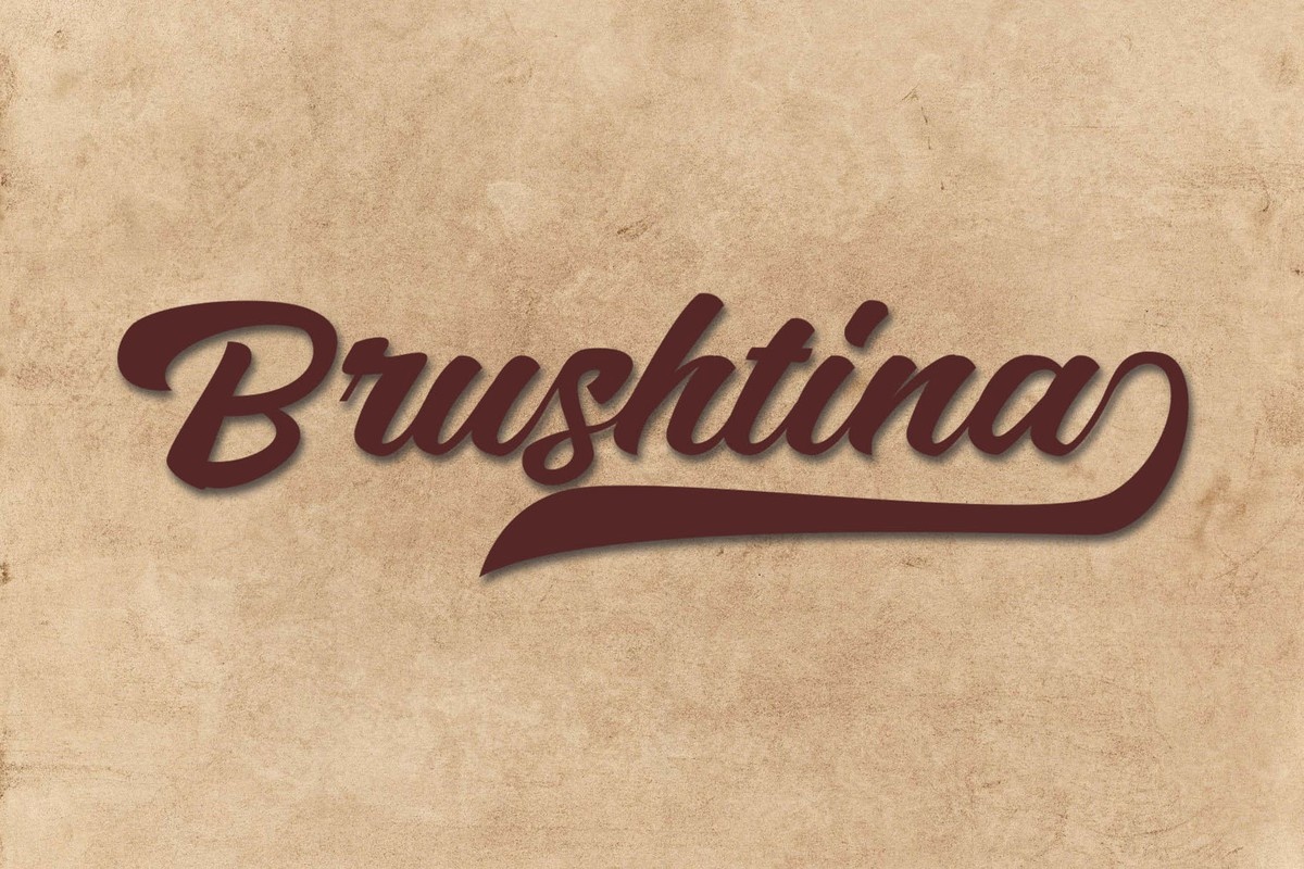 Przykład czcionki Brushtina Regular