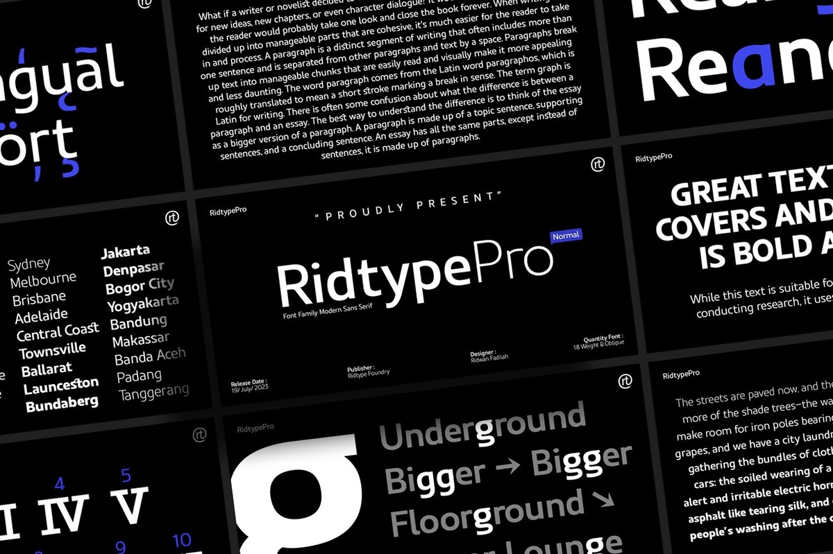 Przykład czcionki Ridtype Pro