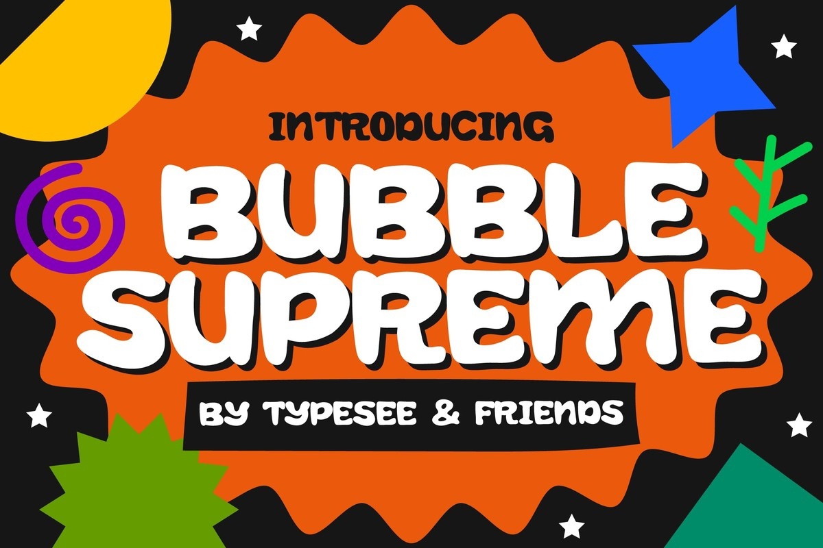 Przykład czcionki Bubble Supreme Oblique