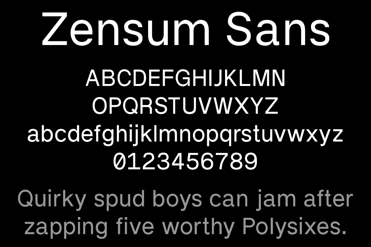 Przykład czcionki Zensum Sans Regular