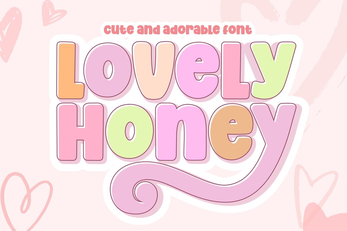 Przykład czcionki Lovely Honey