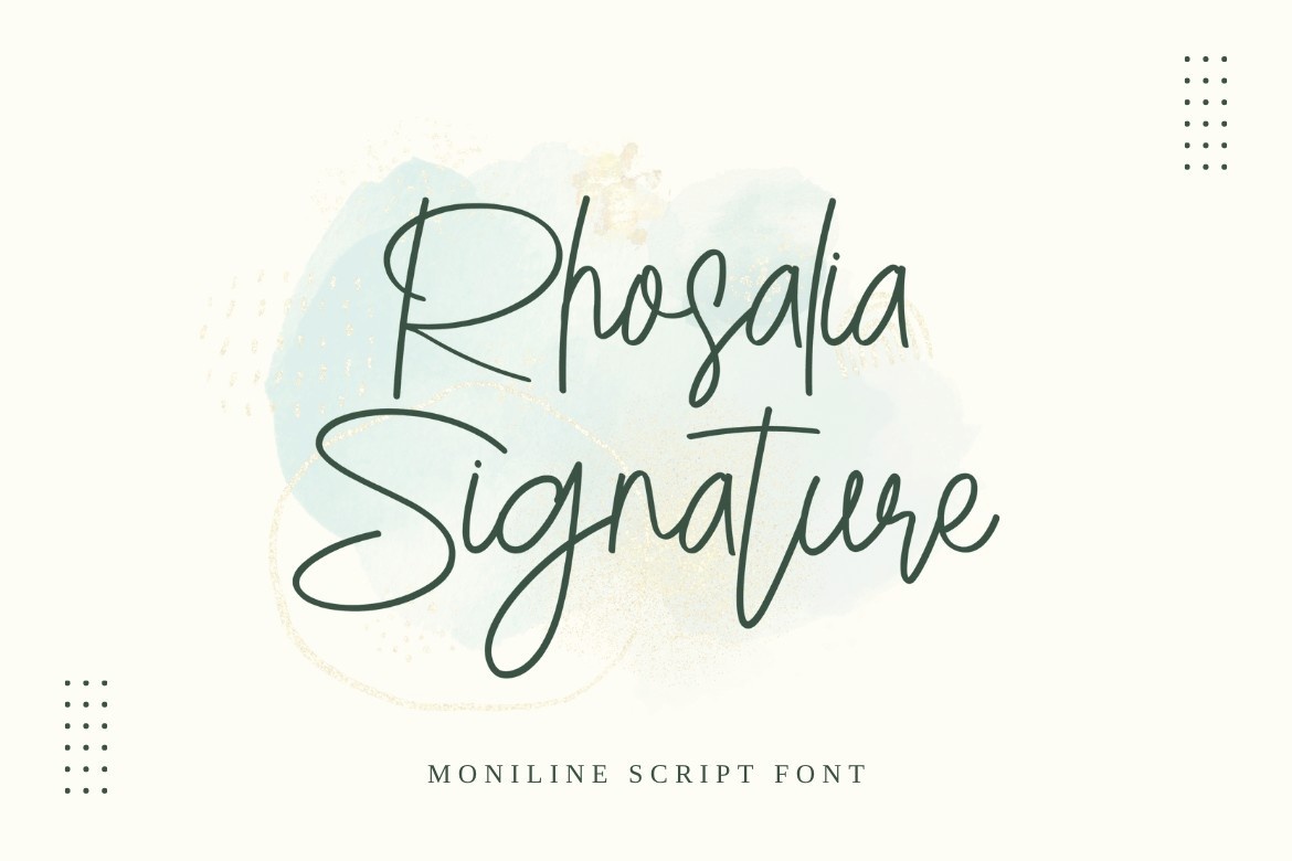 Przykład czcionki Rhosalia Signature Regular