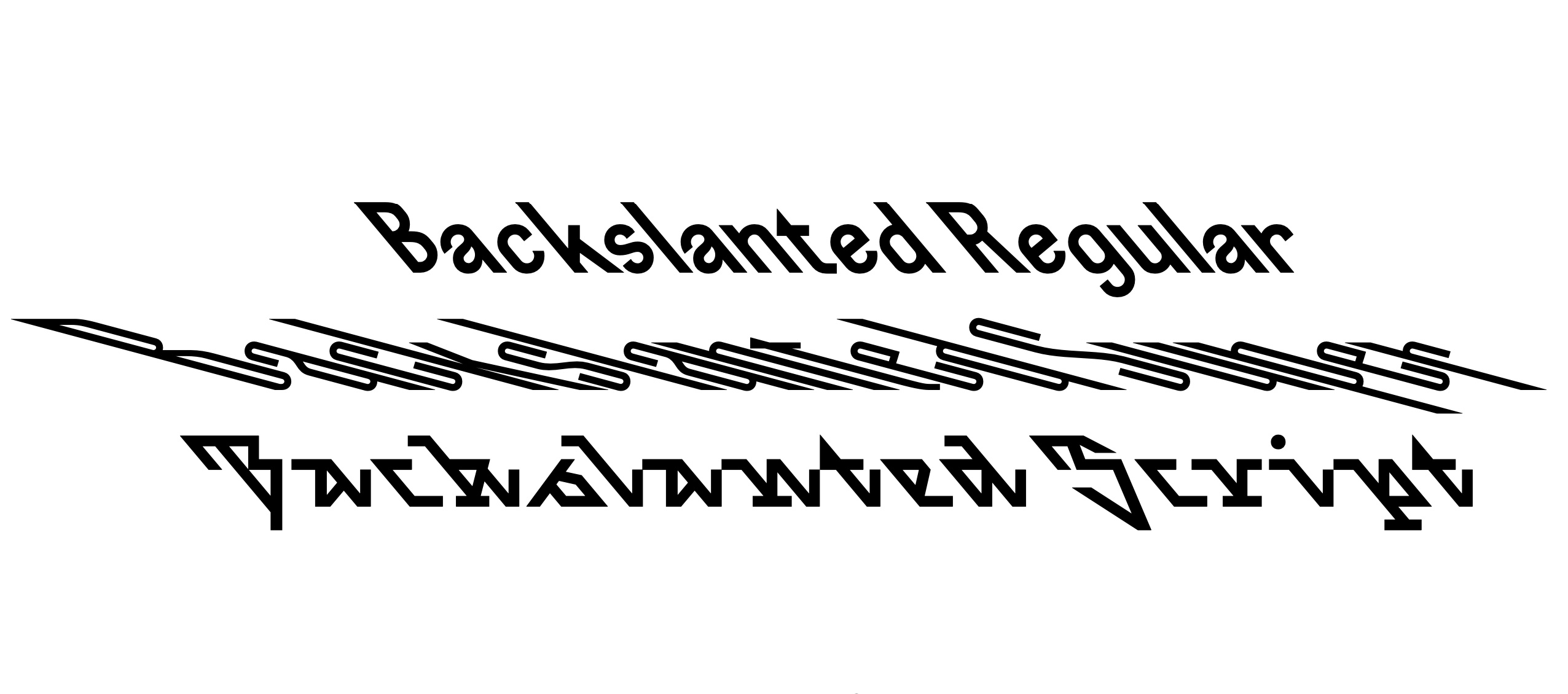 Przykład czcionki Backslanted Regular