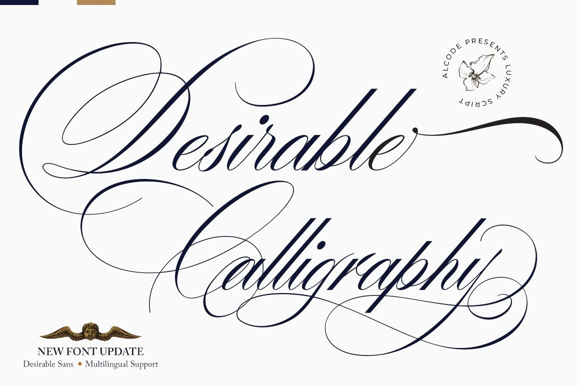 Przykład czcionki Desirable Calligraphy