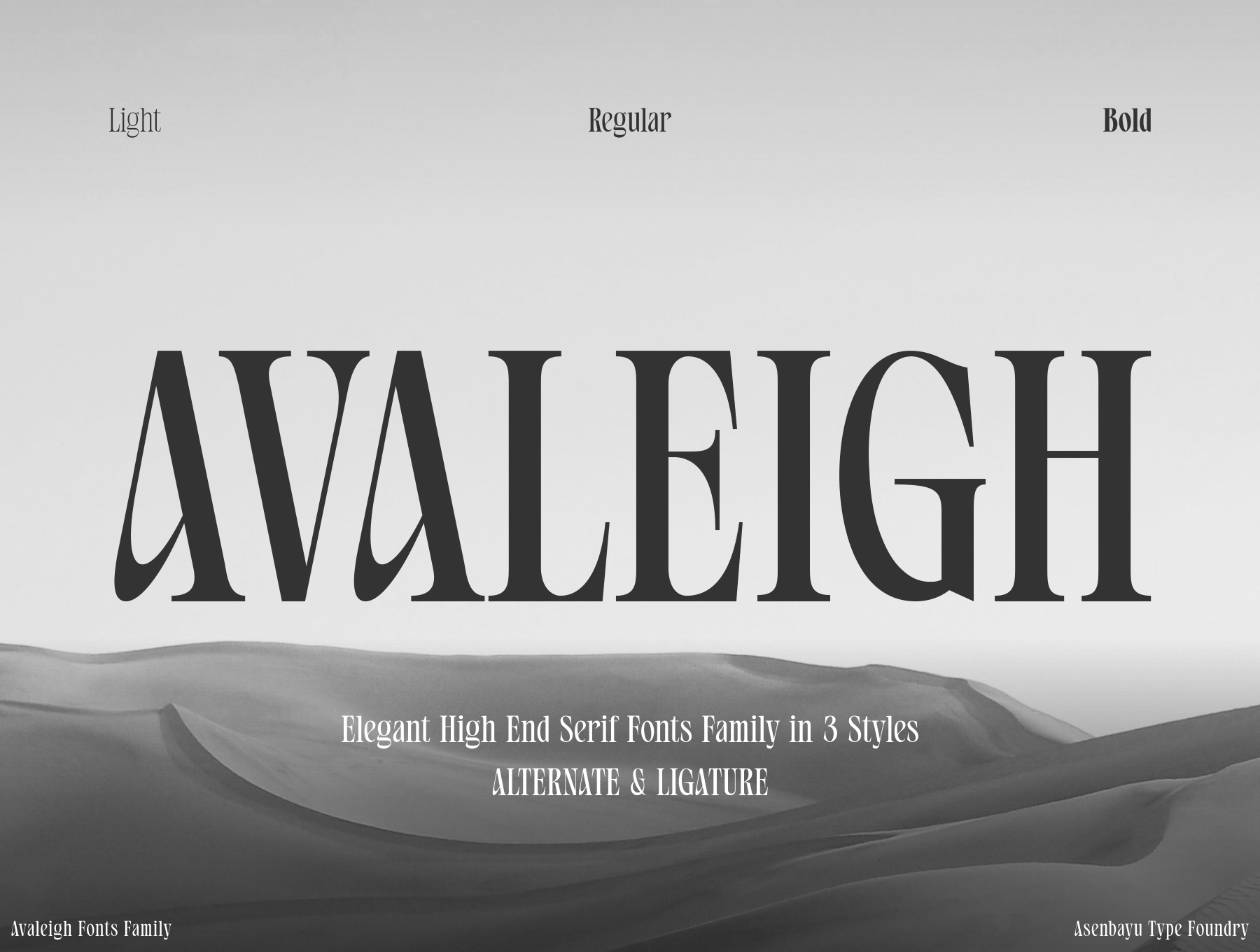 Przykład czcionki Avaleigh Light