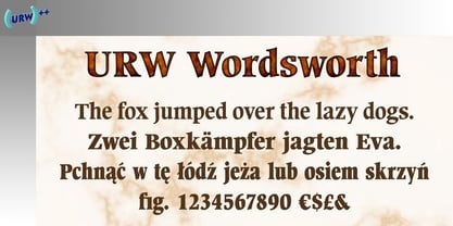 Przykład czcionki URW Wordsworth Bold Condensed