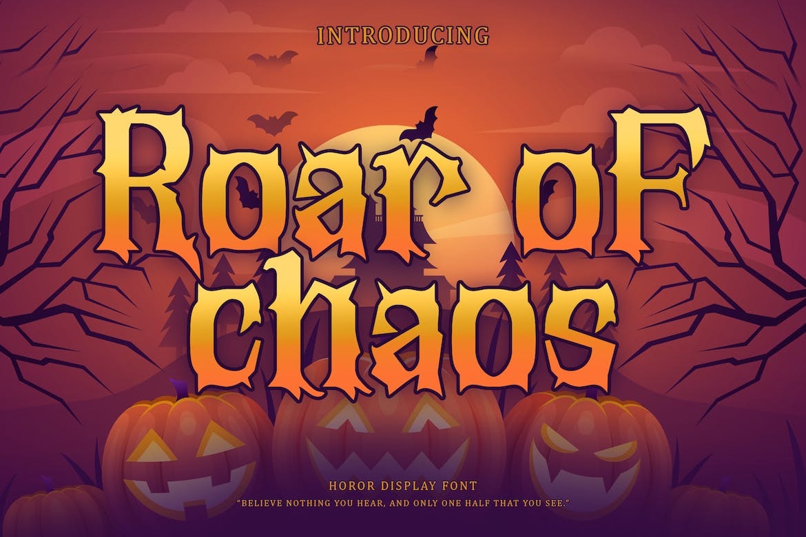 Przykład czcionki Roar Of Chaos Italic