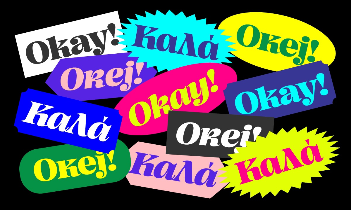 Przykład czcionki Okay Serif Bold Italic
