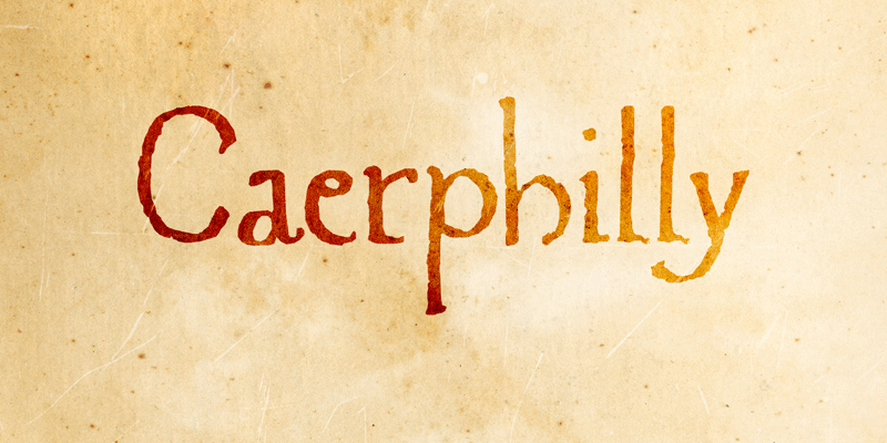 Przykład czcionki Caerphilly Italic