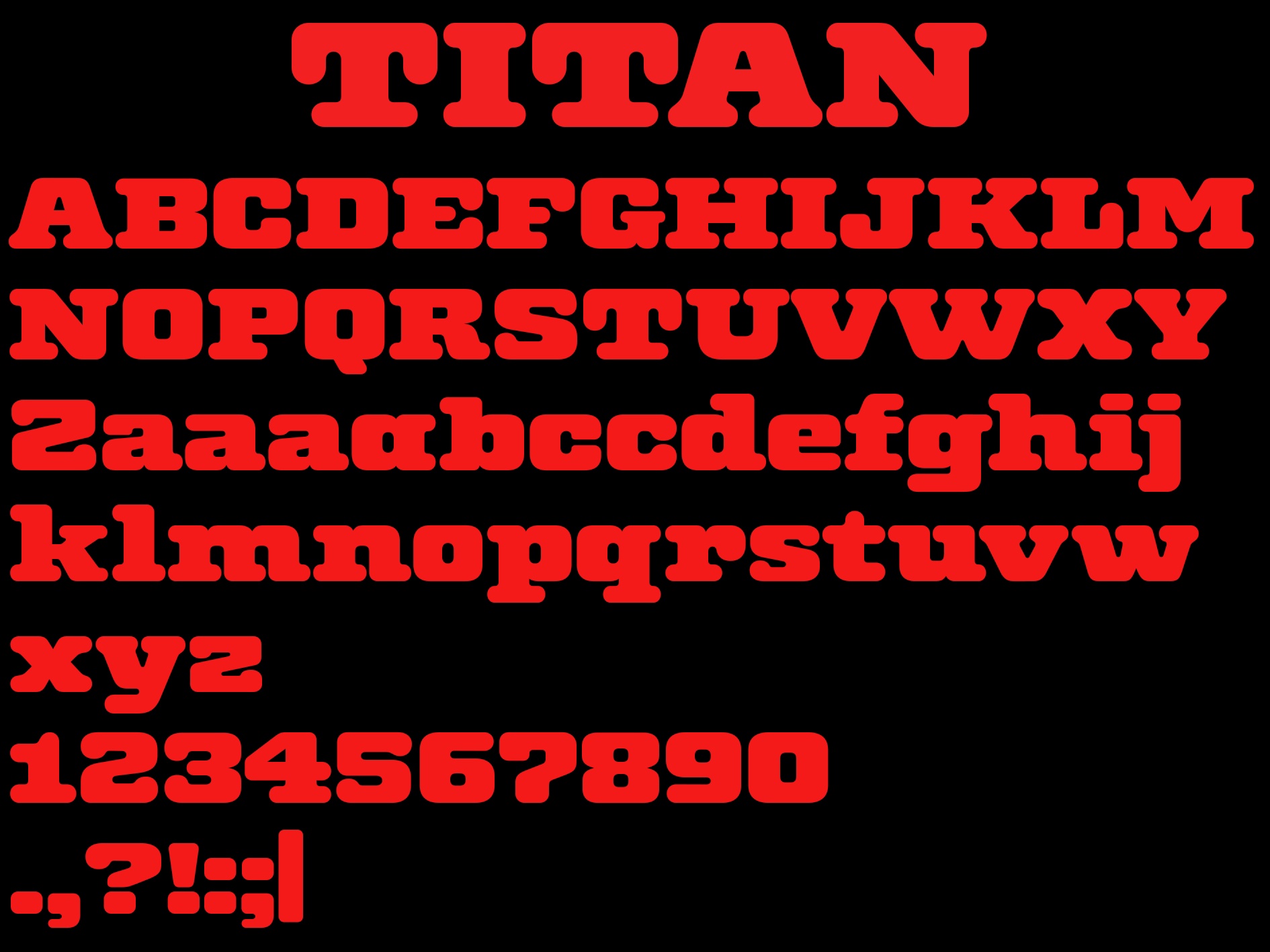 Przykład czcionki Titan Regular