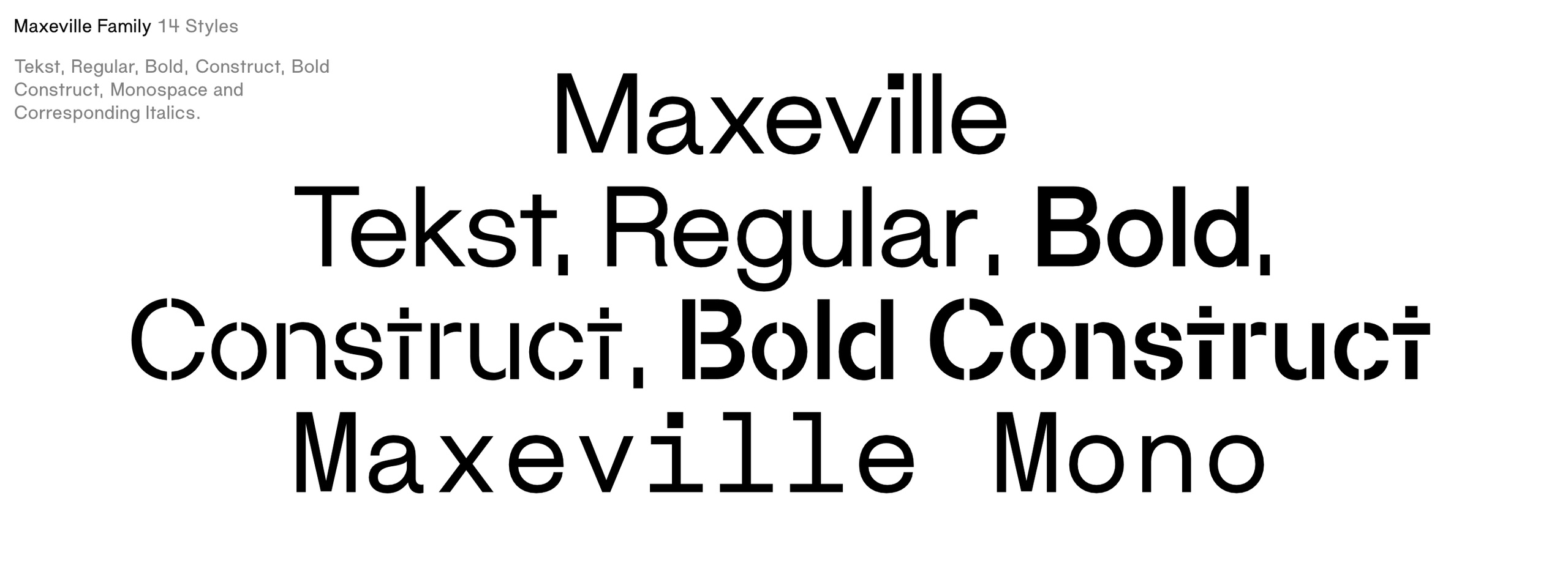 Przykład czcionki Maxeville Tekst