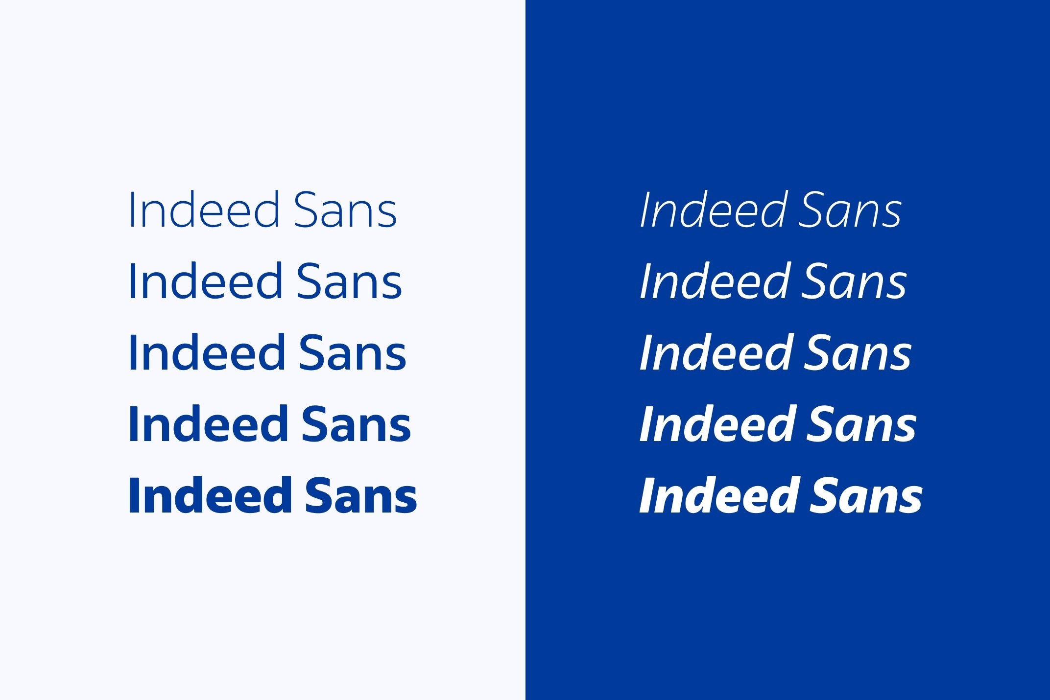 Przykład czcionki Indeed Sans Regular