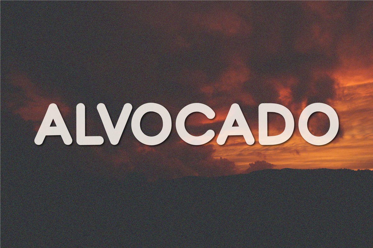 Przykład czcionki Alvocado