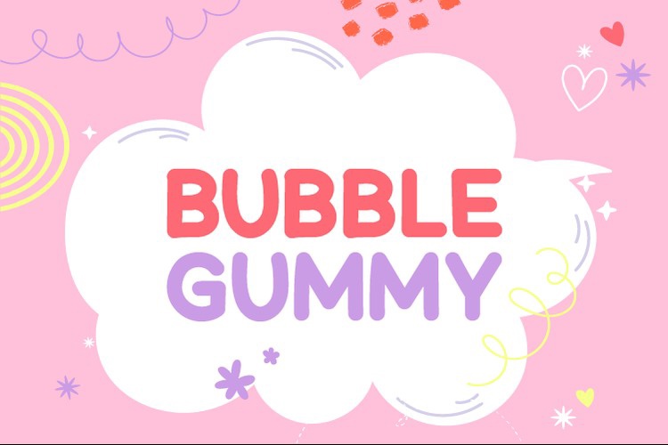 Przykład czcionki Bubble Gummy