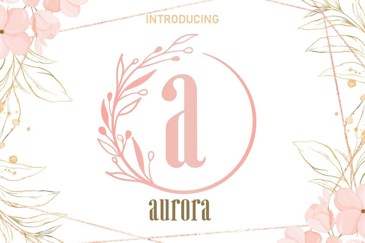 Przykład czcionki Aurora Leaf Circle Monogram