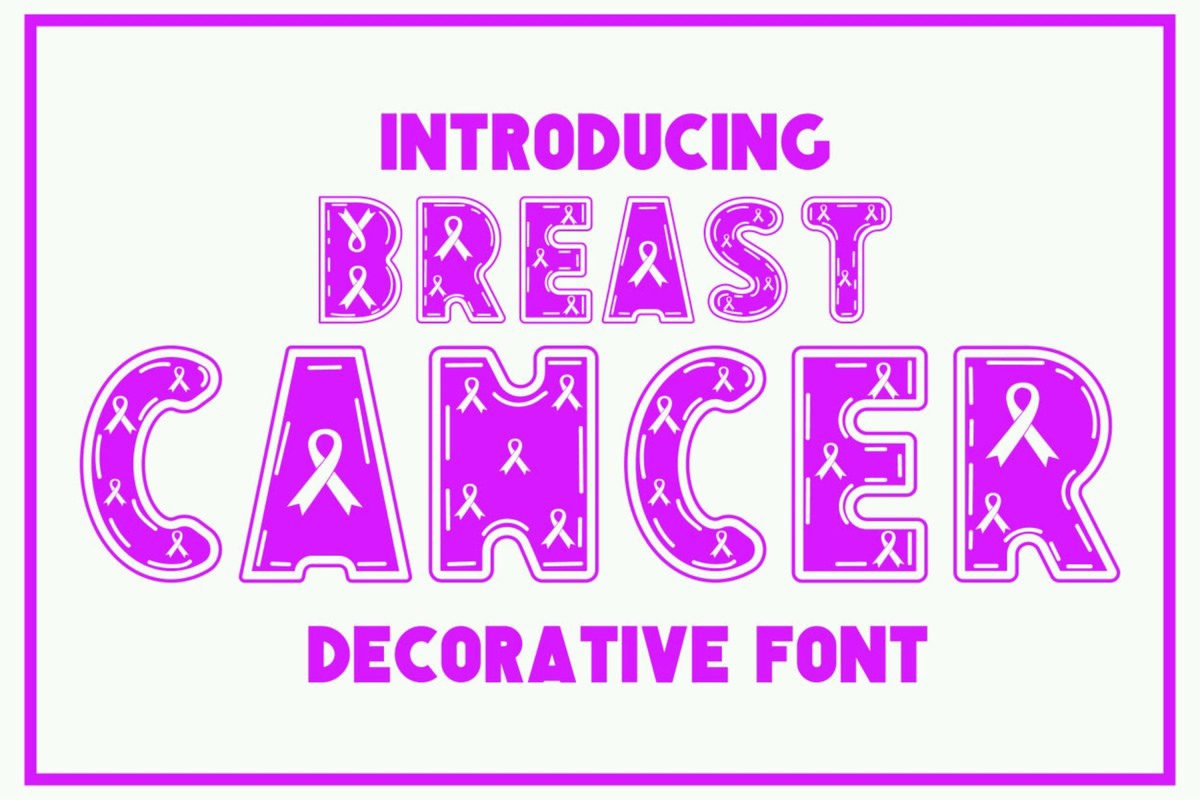 Przykład czcionki Breast Cancer