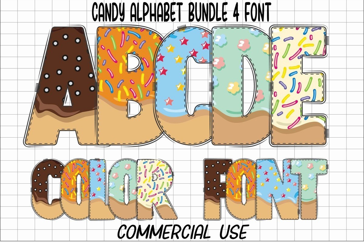 Przykład czcionki Candy Alphabet