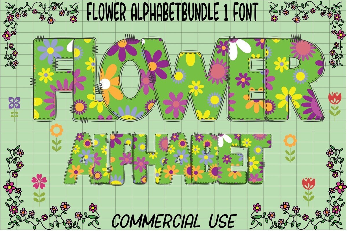 Przykład czcionki Flower Alphabet