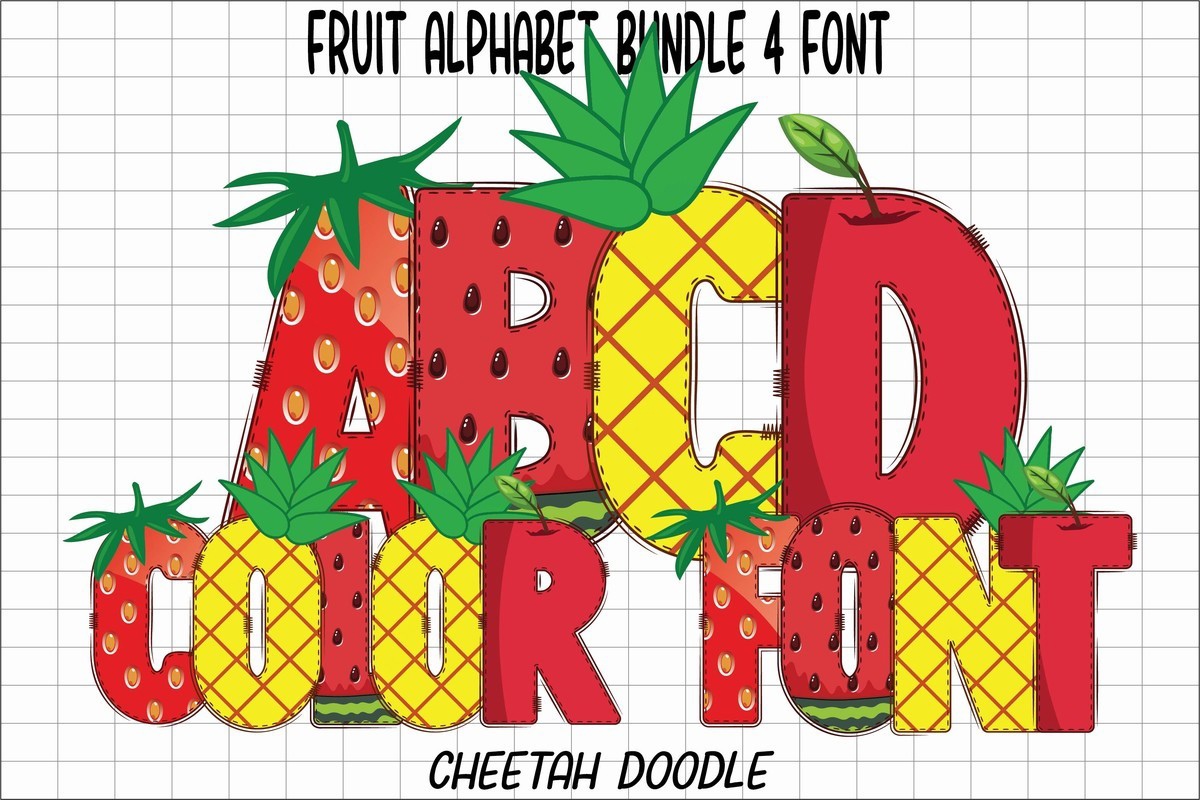 Przykład czcionki Fruit Alphabet 2