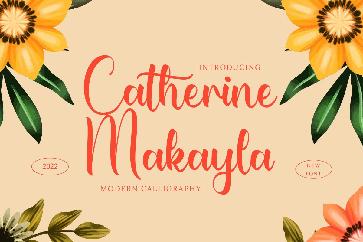 Przykład czcionki Catherine Makayla