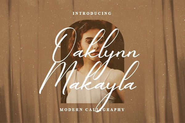 Przykład czcionki Oaklynn Makayla