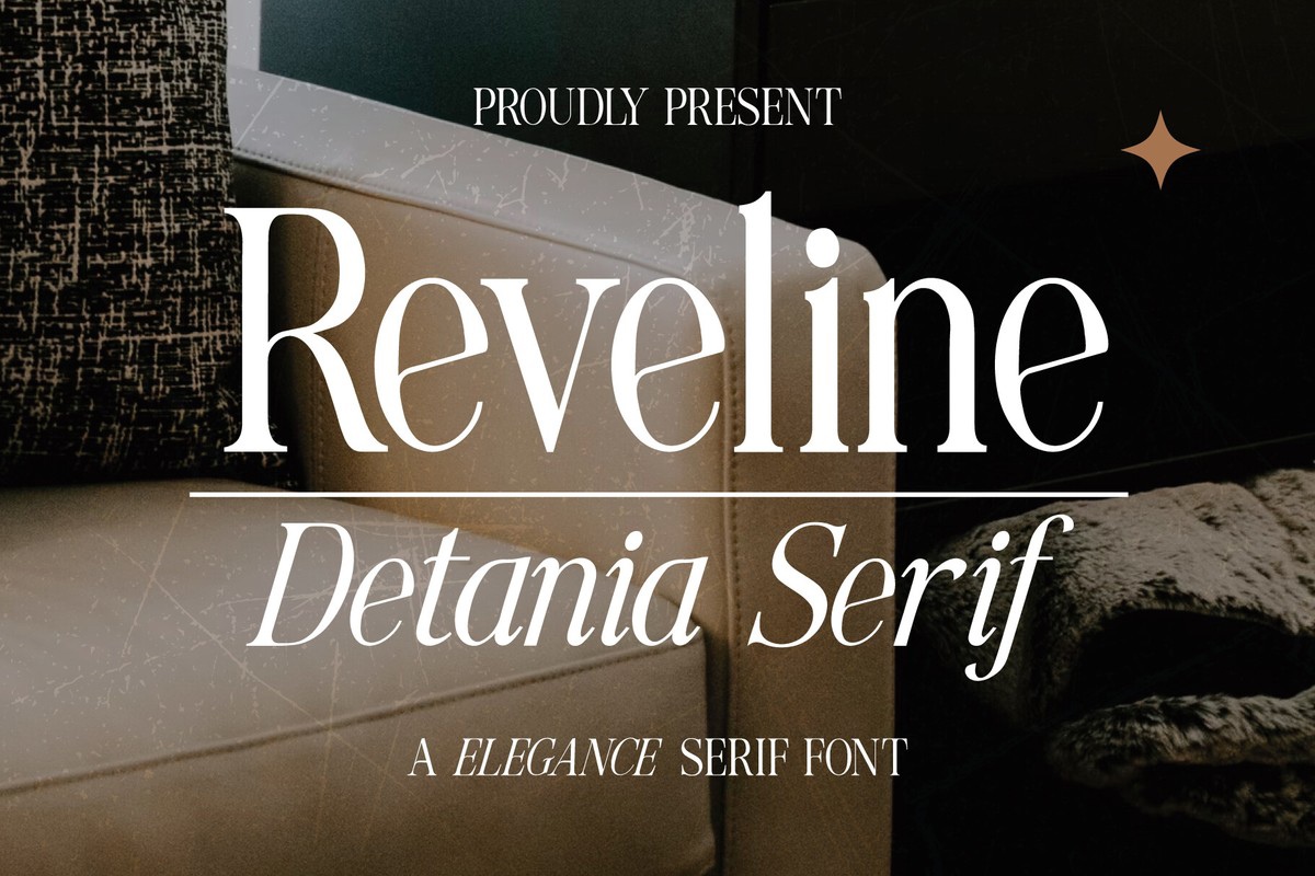 Przykład czcionki Reveline Detania Italic