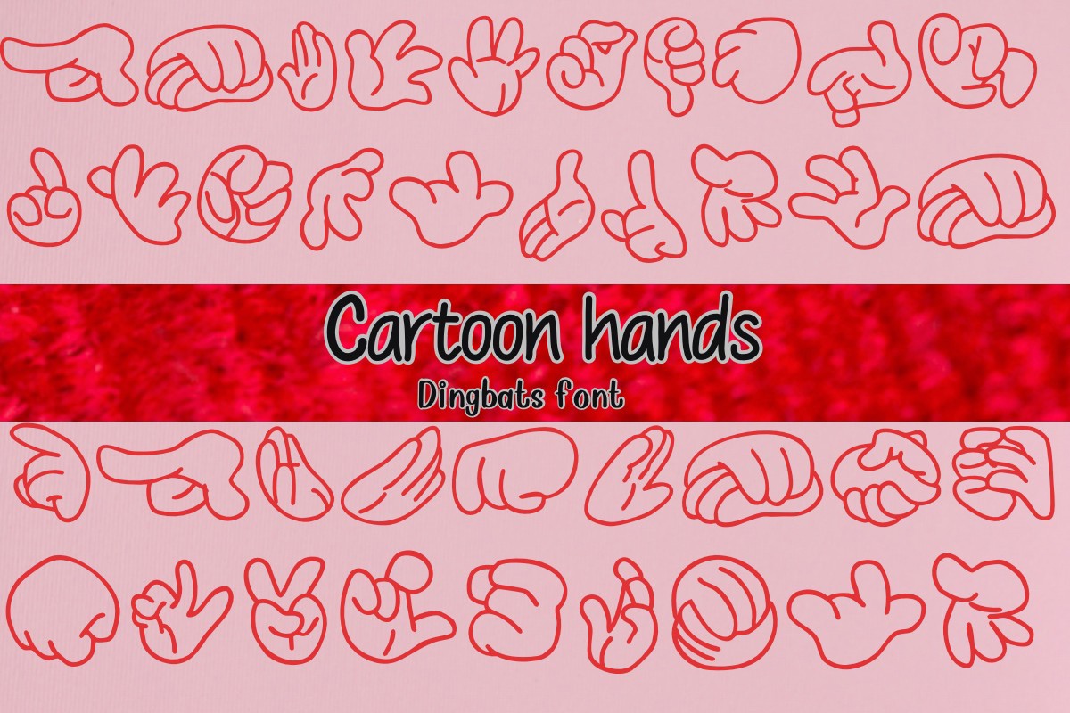 Przykład czcionki Cartoon Hands