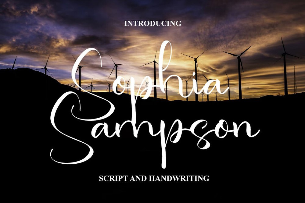 Przykład czcionki Sophia Sampson